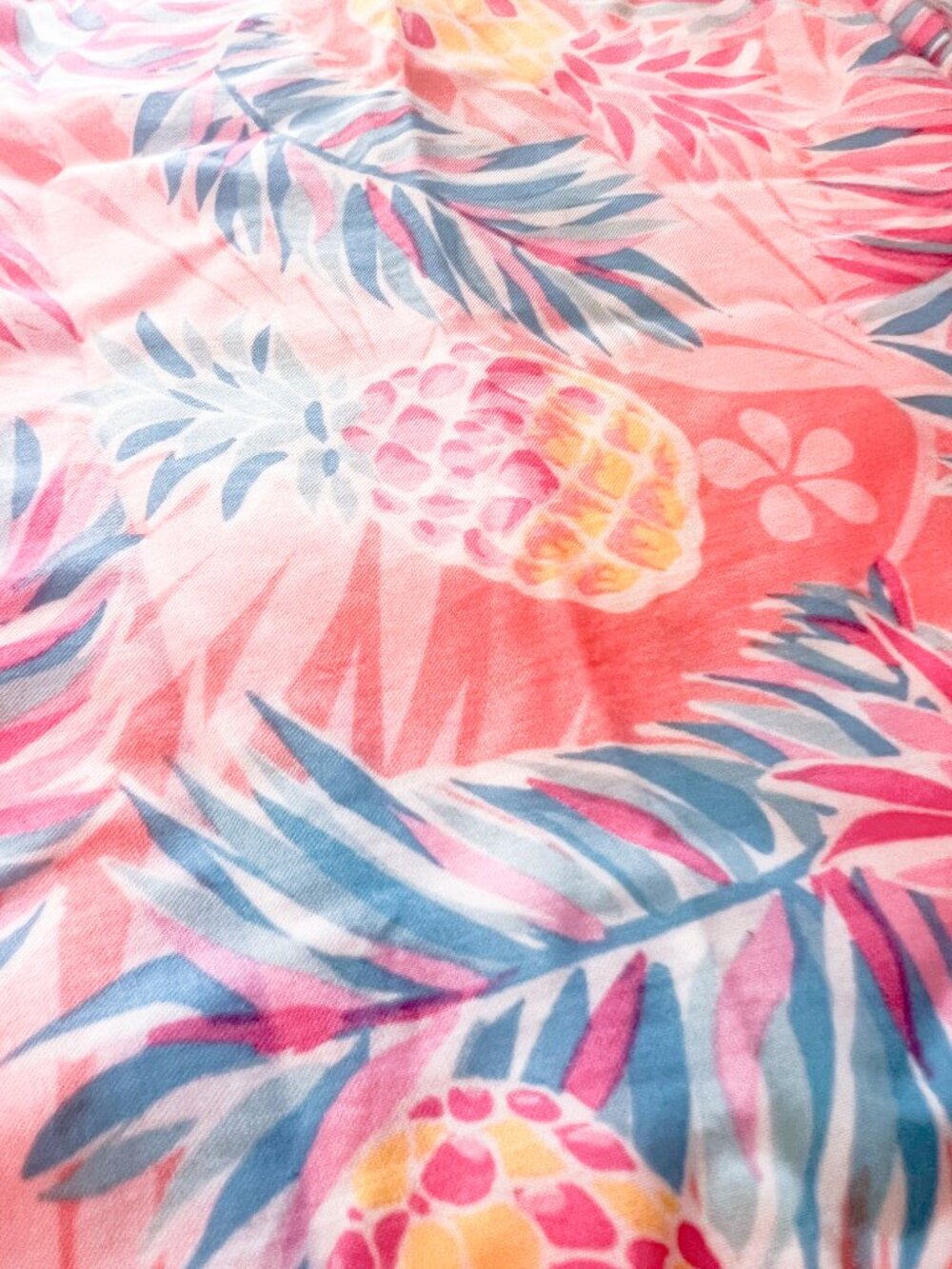 Simply Southern Wide Leg Smocked Palazzo Pants Pink Pineapple Print size OS - Picture 4 of 10